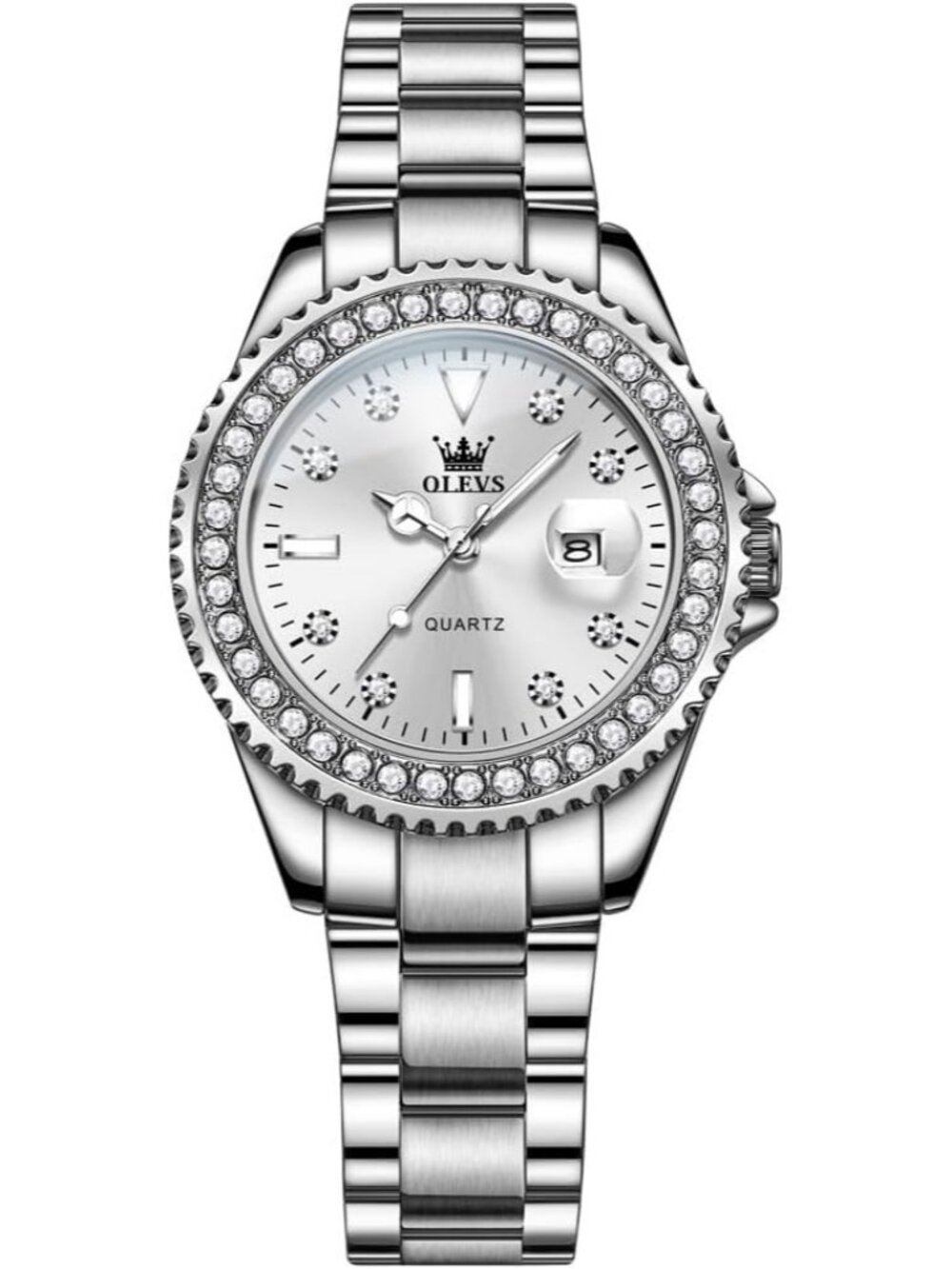 Women's Silver Stainless Steel Dress Analog Luminous Fashionable Wrist Watches